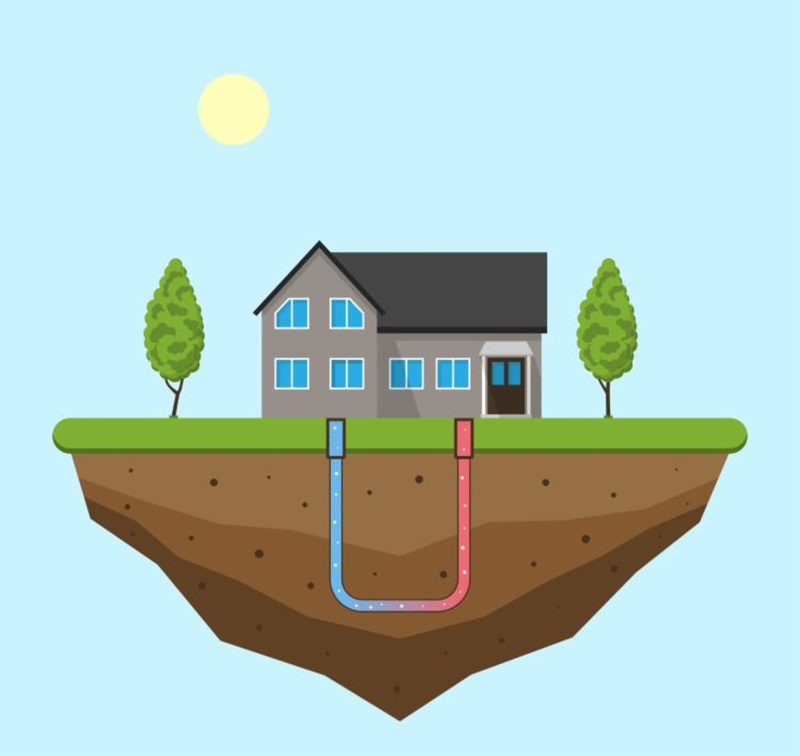 illustrazione elementare utilizzo geotermia