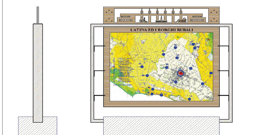 Rendering totem Comune di Latina