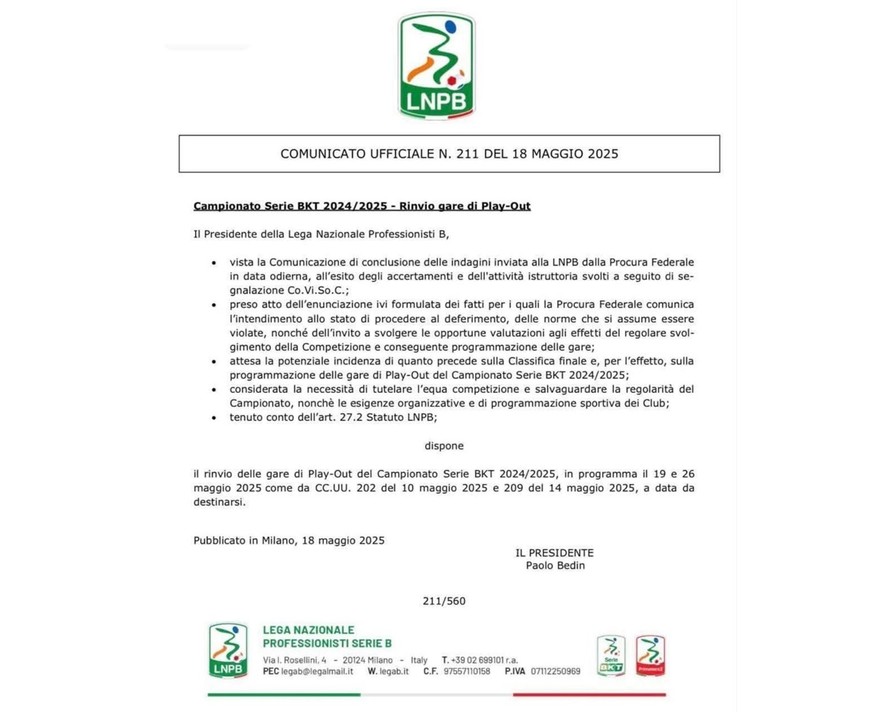 Serie B, Brescia verso la squalifica, Frosinone salvo a tavolino